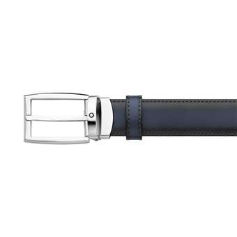 Gürtel aus wendbarem Leder 30mm Schwarz/Blau