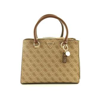 Noelle Handtasche mit Riemen Latte Logo/Brown
