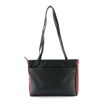 21 Schultertasche Schwarz Rot