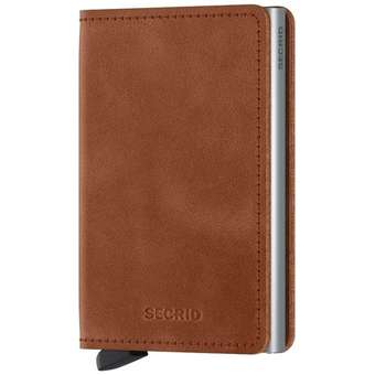 Slimwallet Vintage cognac silver