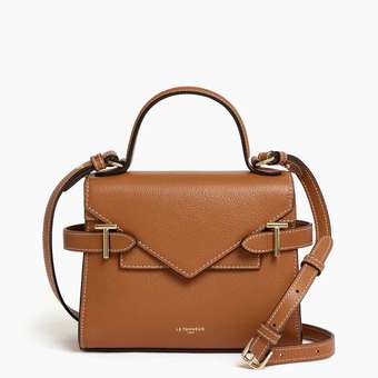 Emilie S Grained Leather Double Flap Tan